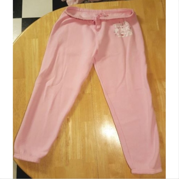 VS PINK Sz Small BLING SWEATPANTS True Pink Love Victoria's Secret Vintage - Picture 4 of 4